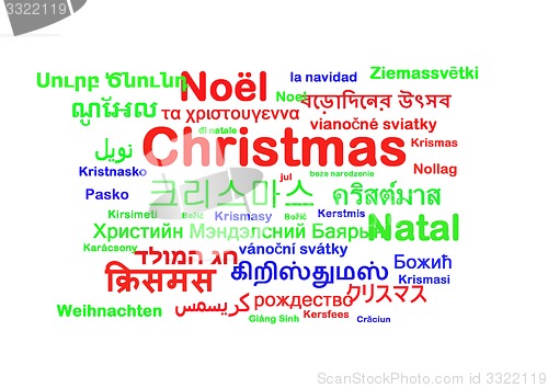 Image of Christmas multilanguage wordcloud background concept