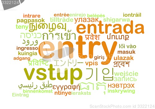 Image of Entry multilanguage wordcloud background concept