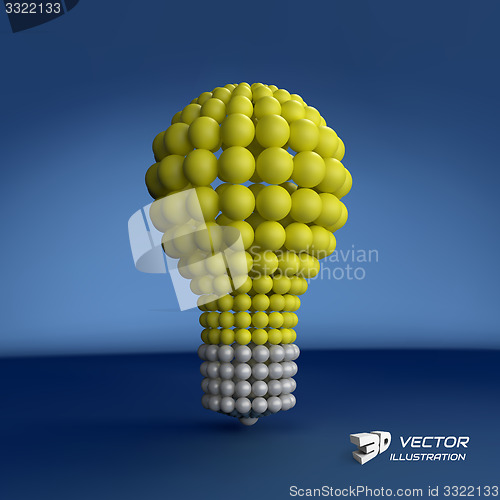 Image of Lightbulb. Idea concept. 3d vector illustration. 