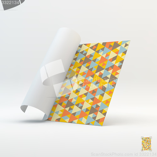 Image of A4 business blank. Geometric triangles background. Mosaic. 