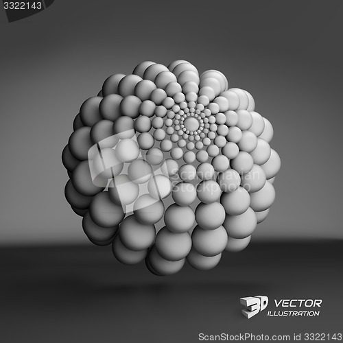 Image of 3d abstract spheres composition. Vector illustration. 