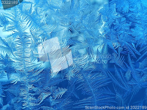 Image of Ice pattern on winter glass