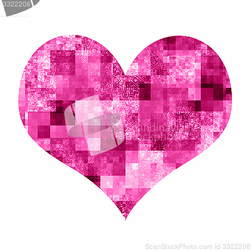 Image of Abstract heart with bright mosaic pattern 