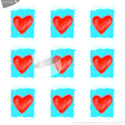 Image of Bright red abstract hearts 