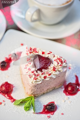 Image of heart-shaped valentine cake