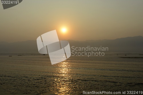 Image of ASIA MYANMAR INLE LAKE LANDSCAPE SUNRISE