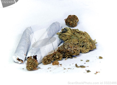 Image of marijuana buds and joints