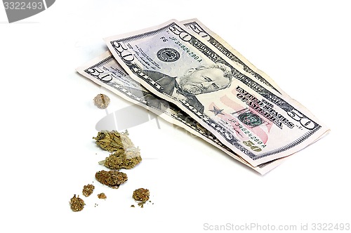 Image of Three 50 dollar bills and pot