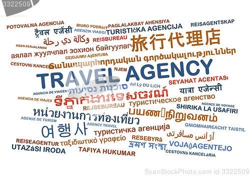 Image of travel agency multilanguage wordcloud background concept