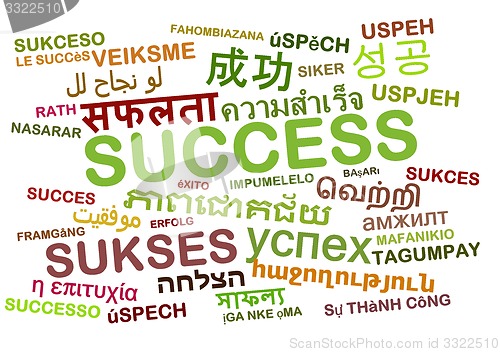 Image of success multilanguage wordcloud background concept