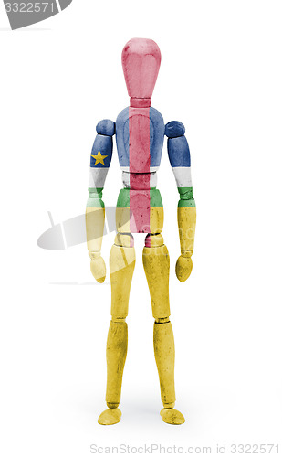 Image of Wood figure mannequin with flag bodypaint - Central African Repu