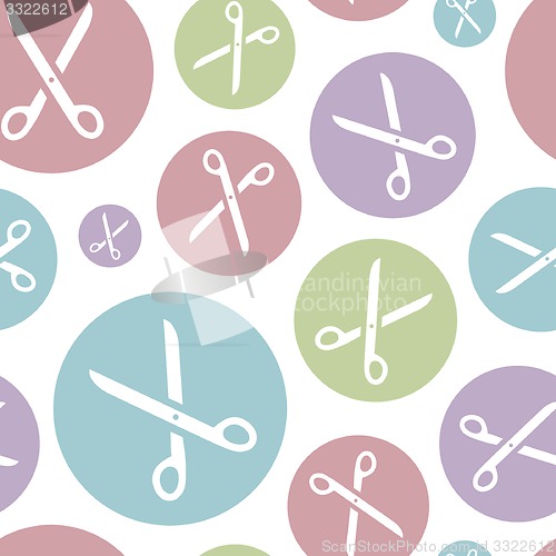 Image of Scissors. Seamless pattern.