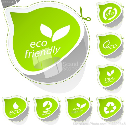 Image of Set of eco friendly signs.