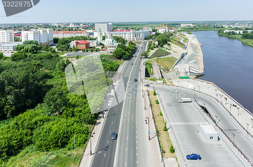 Image of View on historical center of Tyumen. Russia