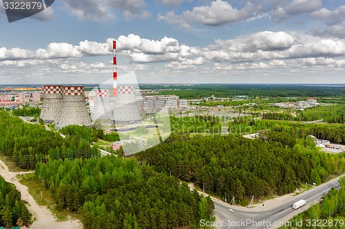 Image of Combined heat and power factory. Tyumen. Russia