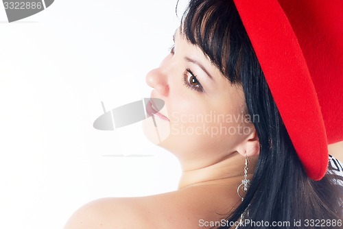 Image of Pretty girl with red hat