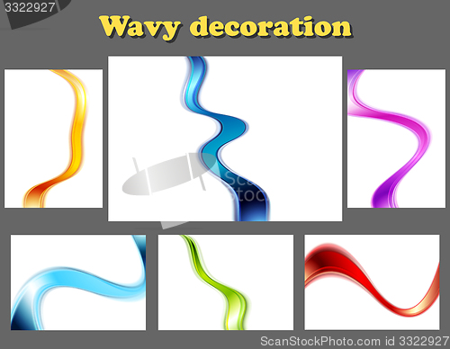Image of Bright smooth wavy abstract backgrounds
