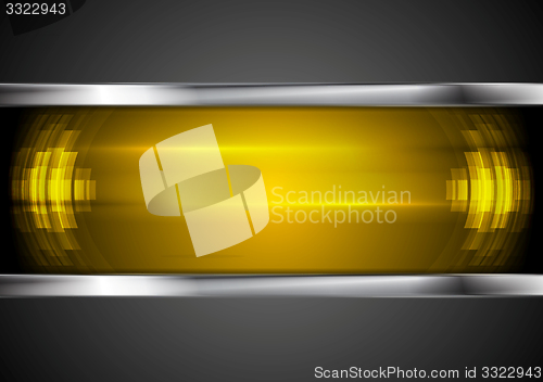 Image of Abstract orange hi-tech background with metallic stripes