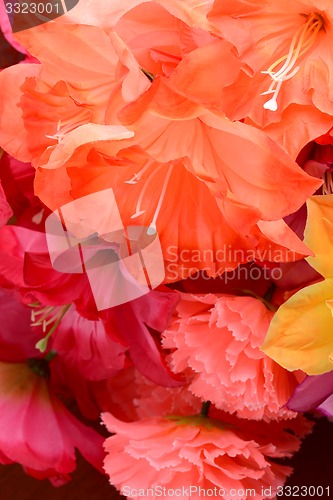 Image of Colorful decoration artificial flower (vintage)