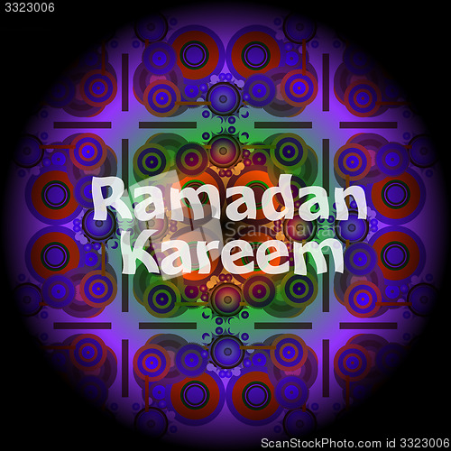 Image of Islamic greeting arabic text for holy month Ramadan Kareem