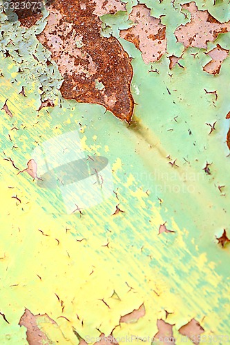 Image of grunge metal background with ripped hole