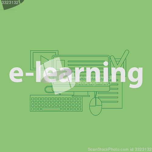 Image of vector outline illustration concept for online education