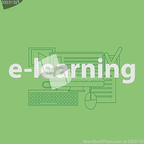 Image of vector outline illustration concept for online education