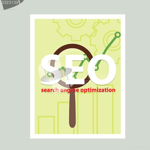 Image of Search engine flat illustration with magnifying glass. Eps10