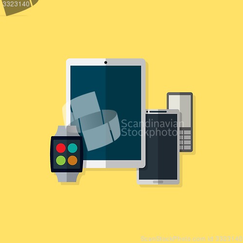 Image of Vector illustration of gadget icons. Flat style.