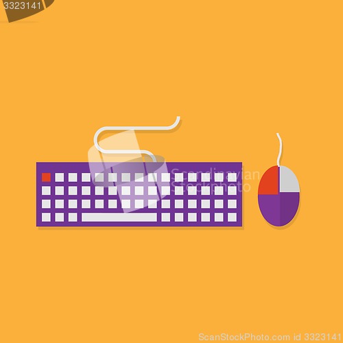 Image of Flat icons of input devices. Keyboard and mouse