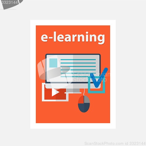 Image of vector flat design illustration concept for online education