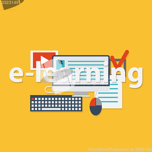 Image of vector flat design illustration concept for online education