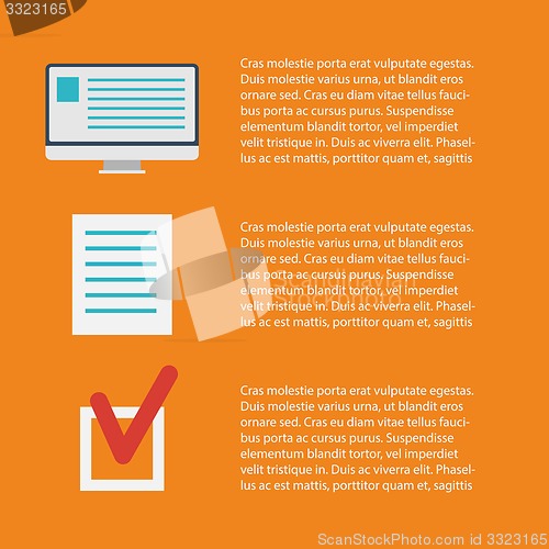 Image of Flat concept of documents for business - vector illustration