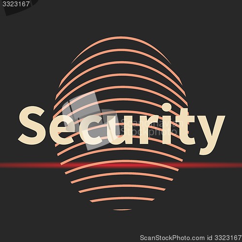 Image of Fingerprint icon with security text.