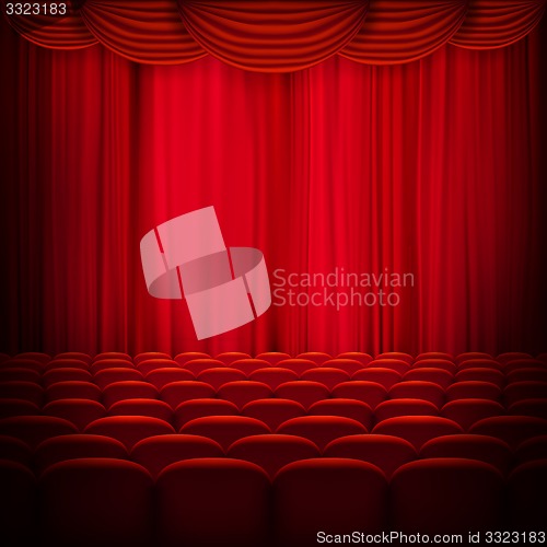 Image of Red curtain template. EPS 10