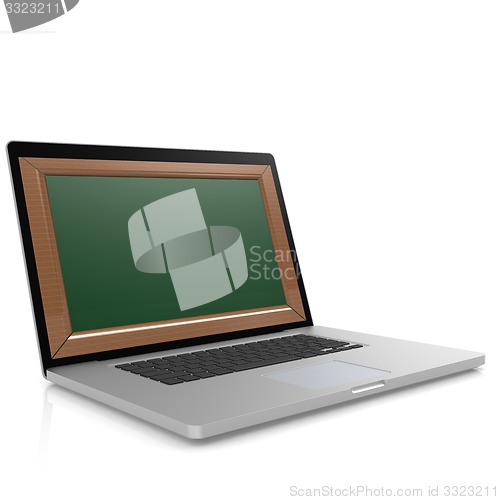 Image of Laptop with blackboard screen isolated