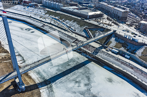 Image of Pedestrian Lovers Bridge during spring period