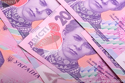 Image of ukrainian money hryvnia financial background
