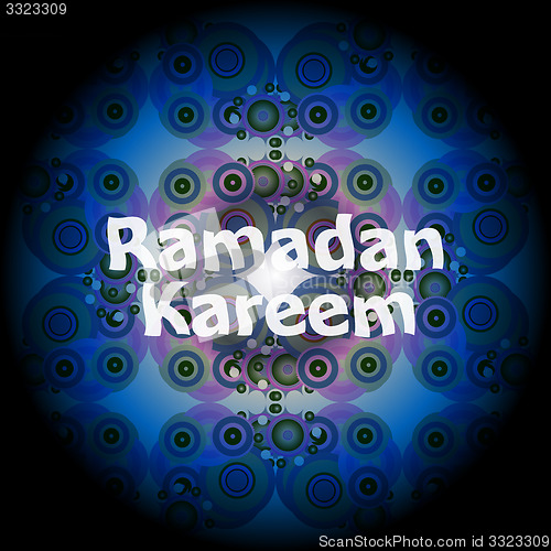 Image of Islamic greeting arabic text for holy month Ramadan Kareem