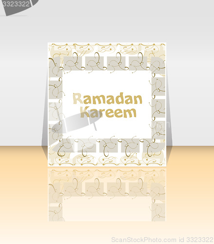 Image of Calligraphy of Arabic text of Ramadan Kareem for the celebration of Muslim community festival.