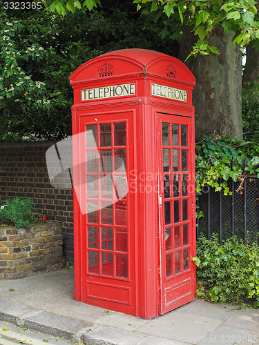 Image of Red phone box in London