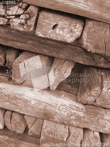 Image of beams of wood