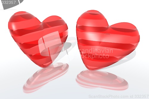 Image of red glass hearts