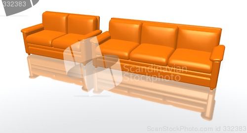 Image of orange sofas