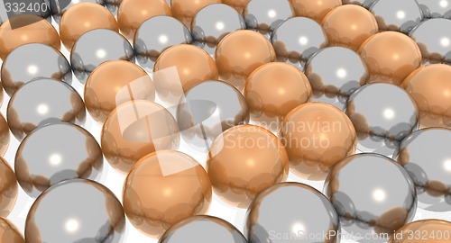 Image of golden and silvery balls