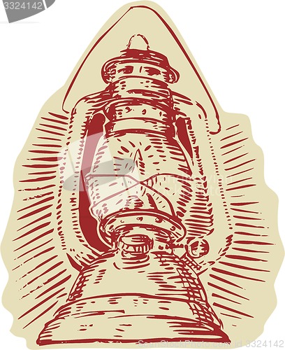 Image of Kerosene Lamp Etching