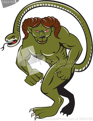 Image of Humbaba Punching Cartoon