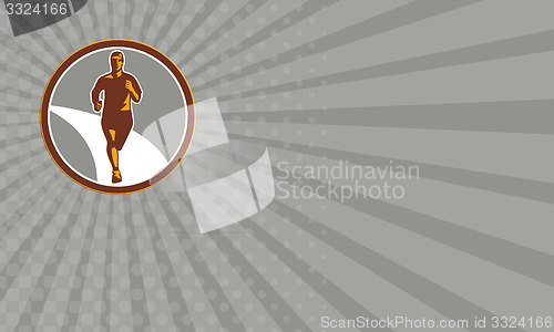 Image of Business card Marathon Runner Front Circle Retro