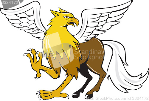 Image of Hippogriff Prancing Isolated Cartoon