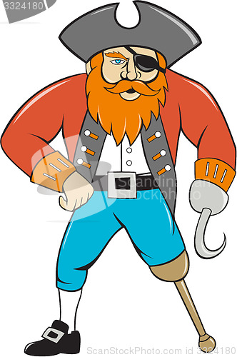 Image of Captain Hook Pirate Wooden Leg Cartoon
